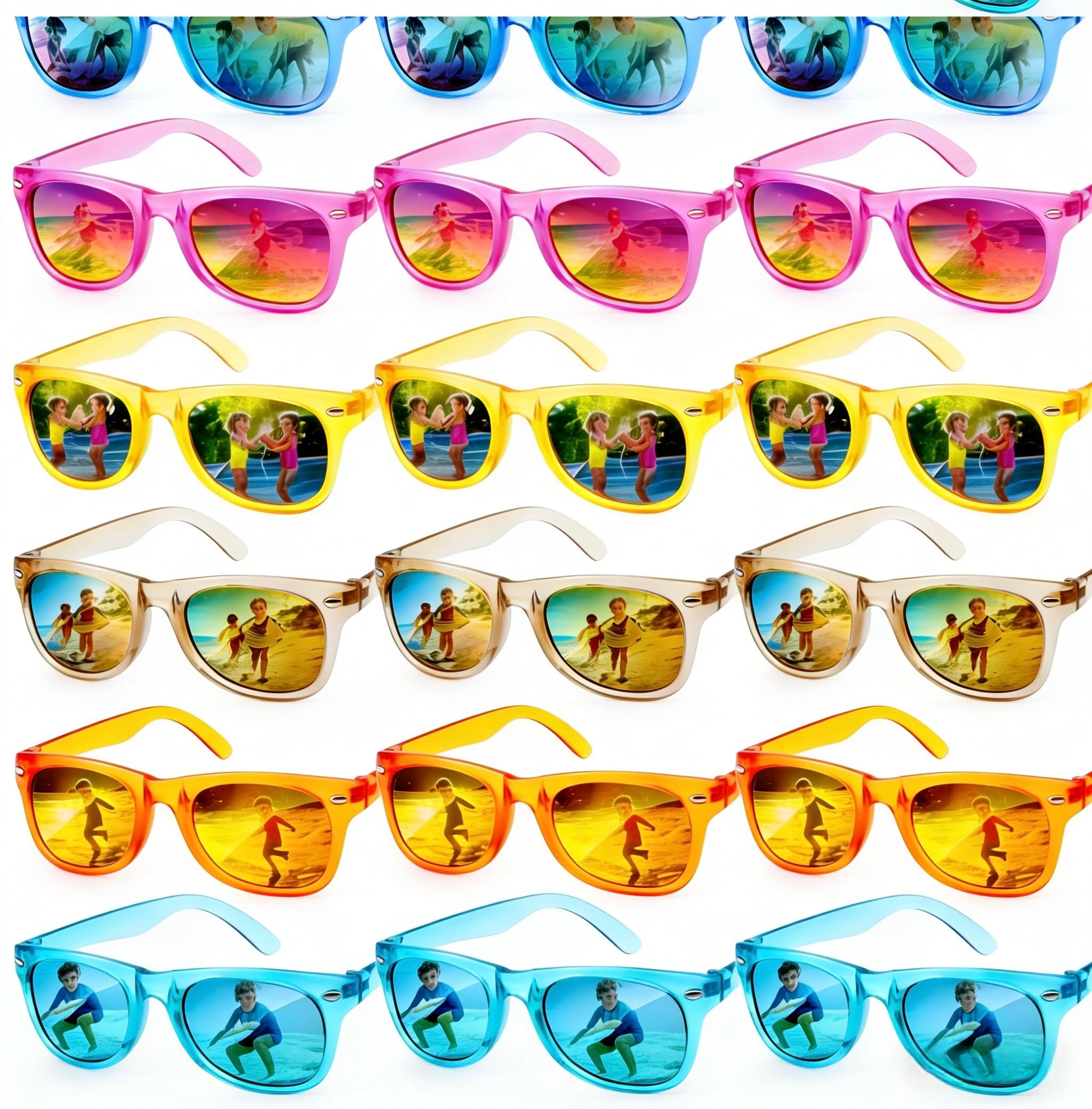 18 Pack Kids Sunglasses Bulk Party Favors, Neon Sunglasses with UV400 Protection for Kids Age 3-8,Great Gift for Birthday ，Graduation Party Supplies