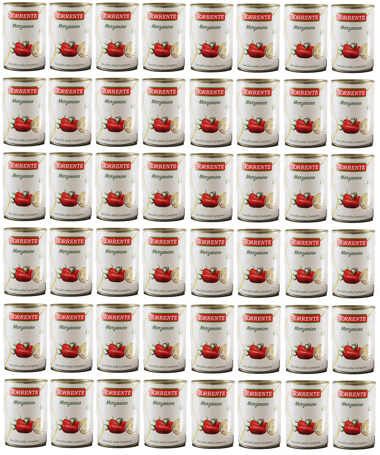 Italian Gourmet Pomodoro Marzanino Campania, pomodoro in lattina 48 x 400g | Gusto dolce e raccolta matura; perfekt für Pizza, Pasta und Saucen, Gesamtnettogewicht 19,2 kg + Kostenlos Polpa 400g