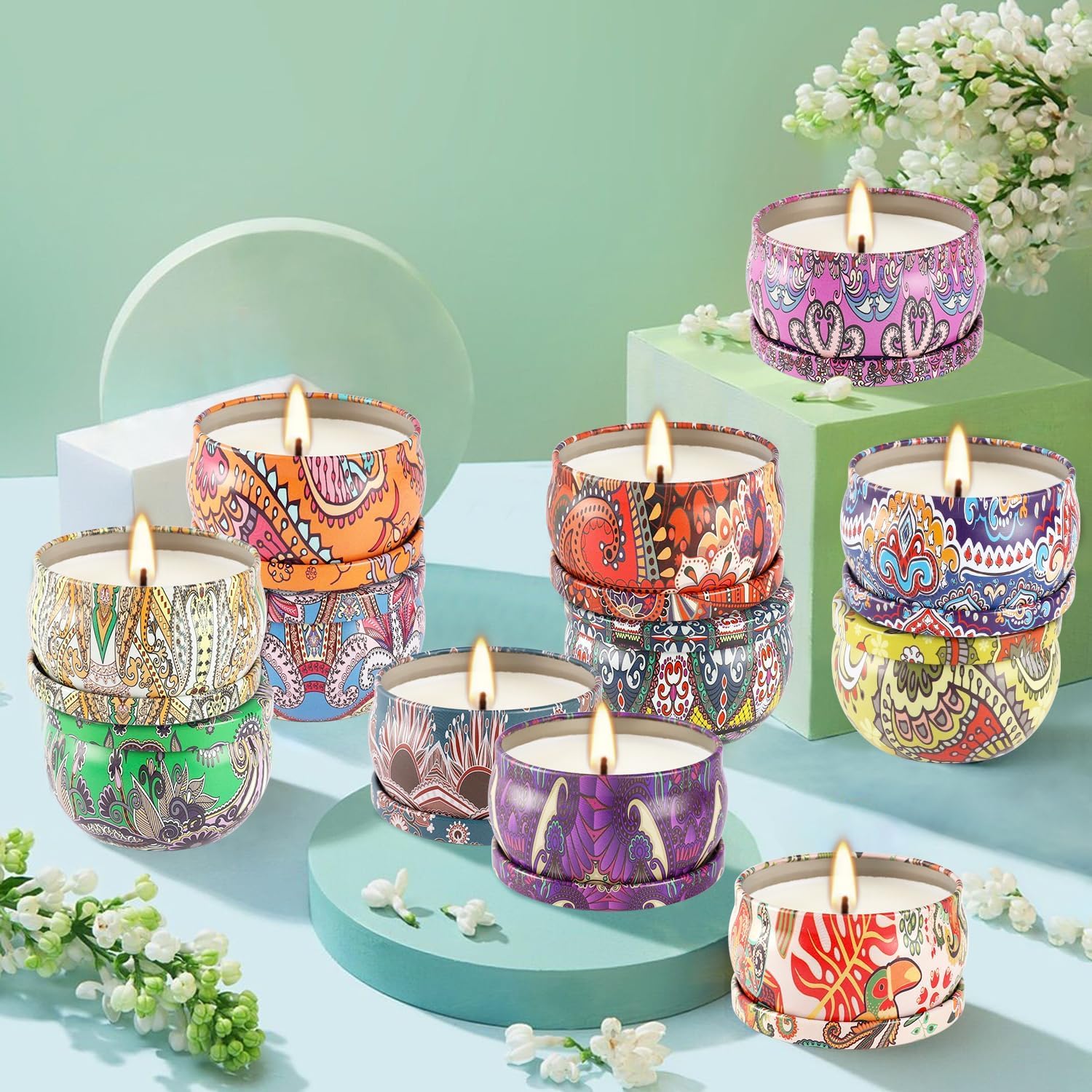Juego de 36 velas perfumadas, velas de aromaterapia de cera de soja de 2.5 onzas, juego de regalo para el día de San Valentín, cumpleaños, madre, regalo de Acción de Gracias