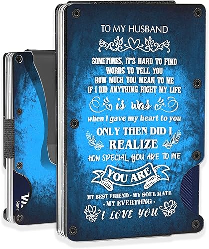 MIKENCO Personalized To My Husband Wallet Husband Slim Pocket Wallet Gifts From Wife Dad Birthday Gift, Wallet Card For Husband, My Husband My Life