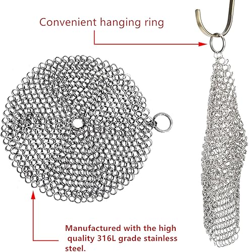 Miniatura 4 de Efaithtek Limpiador de hierro fundido de acero inoxidable de 80 x 60in para sartén de hierro fundido sartén wok olla y utensilios de cocina