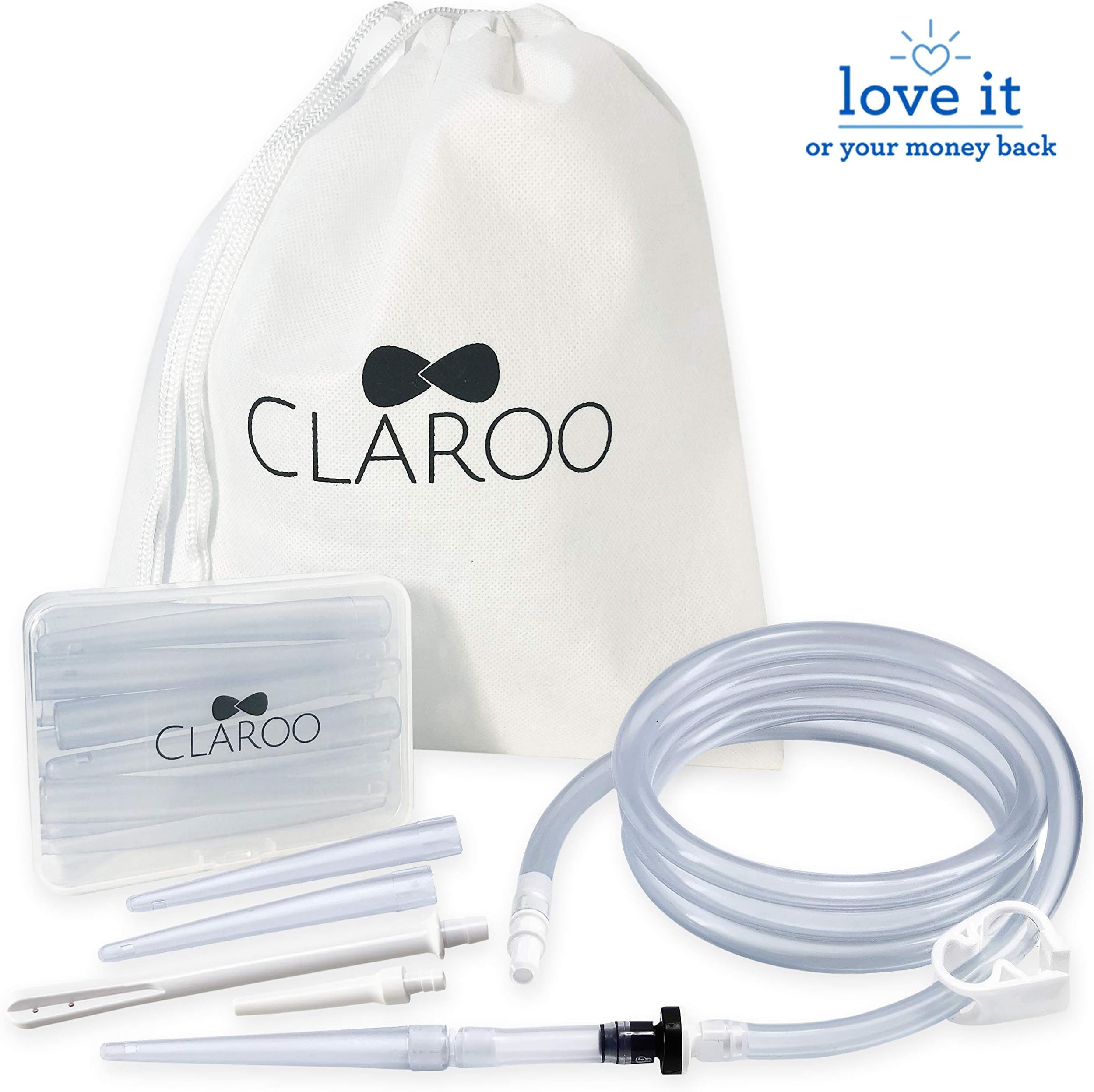 Enema Hose Replacement Parts with Accessories - 5ft Tube Kit + 12 Soft Tips/Nozzles - Compatible with Most Enema Bag or Enema Bucket
