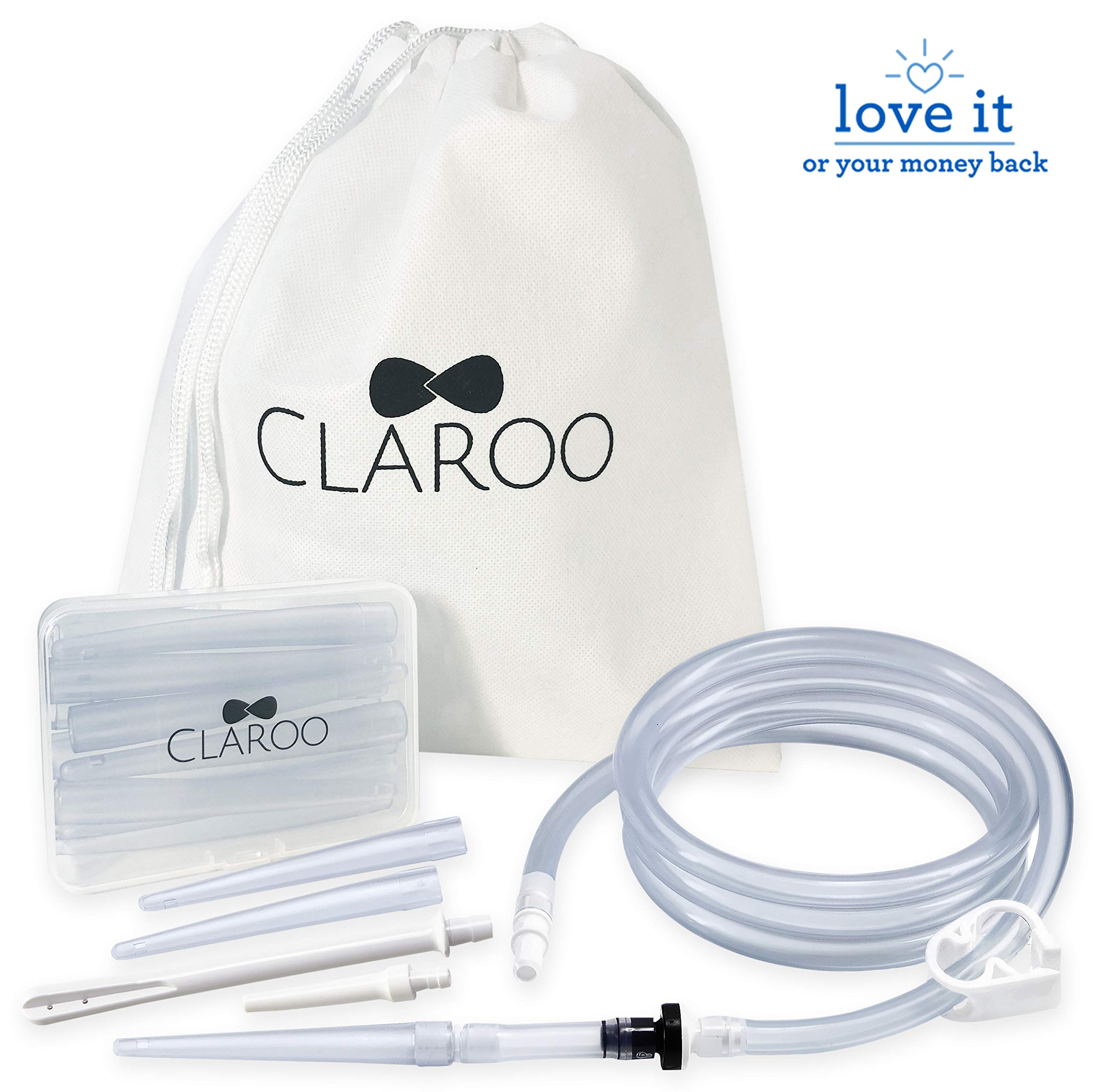 Enema Hose Replacement Parts with Accessories - 5ft Tube Kit + 12 Soft Tips/Nozzles - Compatible with Most Enema Bag or Enema Bucket