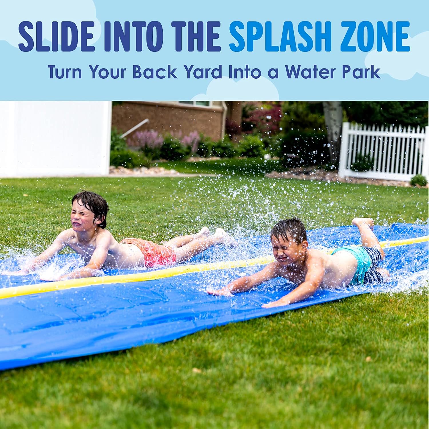 BACKYARD BLAST - 30' Waterslide with Splash Zone - Easy to Setup - Extra Thick to Prevent Rips & Tears : Toys & Games