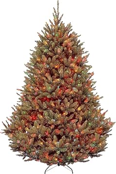 National Tree Company Pre-lit Artificial Christmas Tree | Includes Pre-strung Multi-Color Lights and Stand | Fraser Fir - 7.5 ft