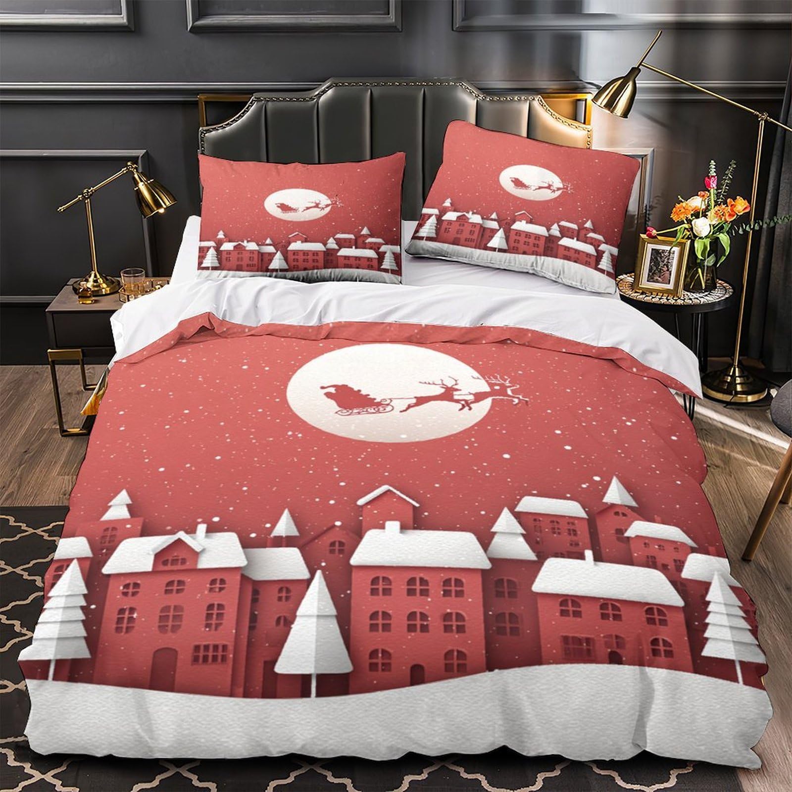 Housse de couette entretien facile et taies d'oreiller pour lit fille