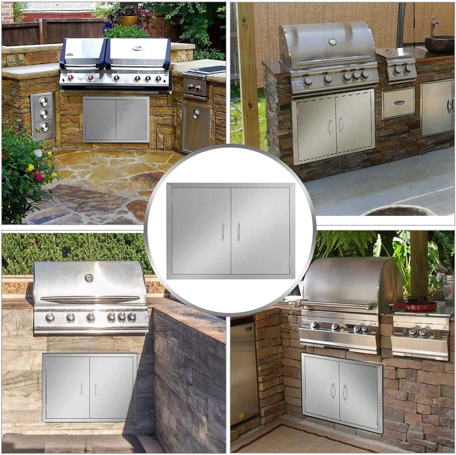 31" Stainless Steel Double Access Outdoor Kitchen Doors