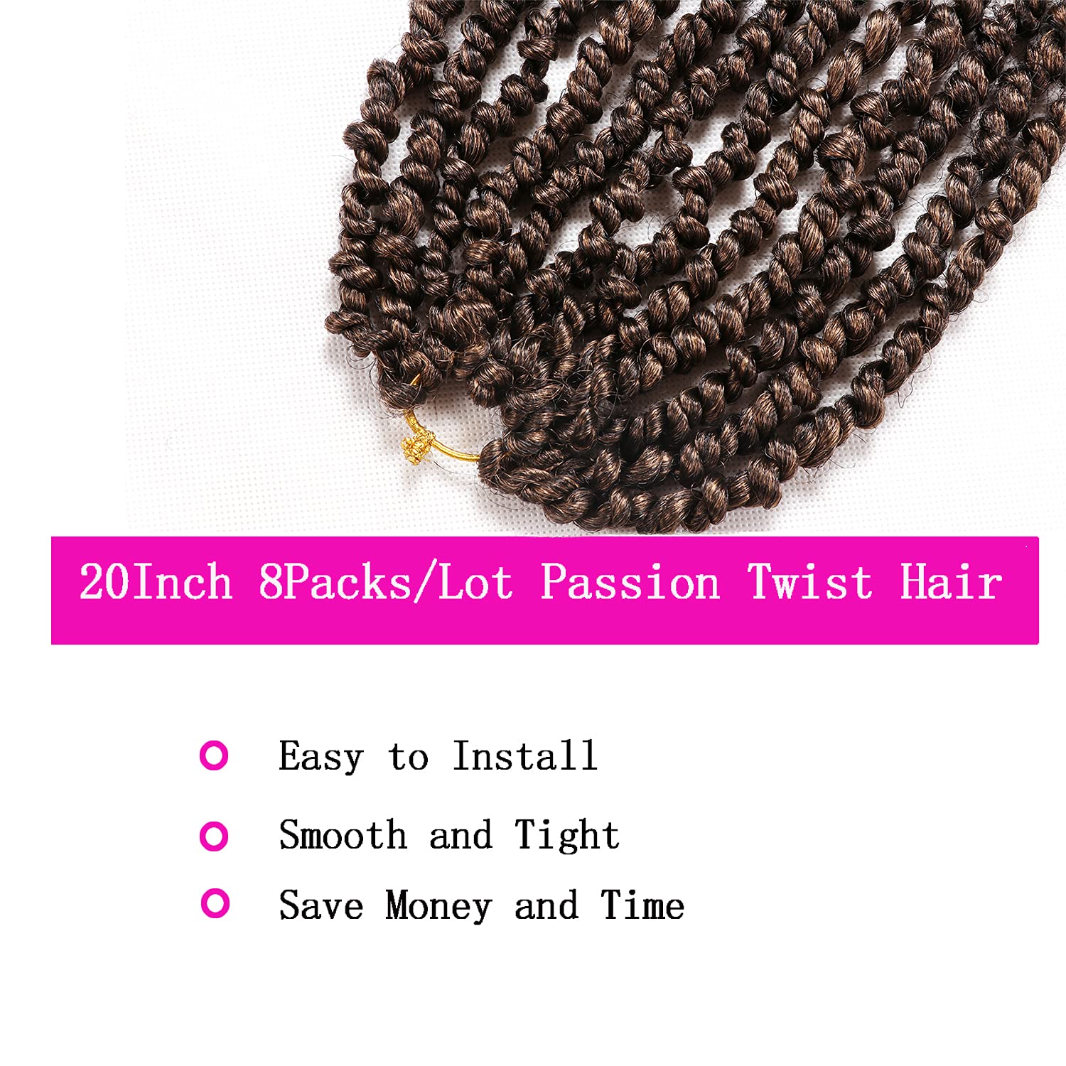 Hilos de pelo de 25,3 cm (10 pulgadas) para extensiones de cabello con trenzas africanas de cabello real (8 piezas), #T27