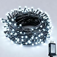 Vista 11 de RPGT Luces para árbol de Navidad, 200 luces LED de 73 pies, cable verde, luces de cadena tipo hada parpadeantes, enchufable, 12 modos para fiesta