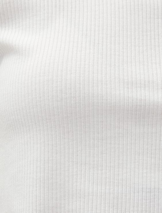Koton Women's Ribbed Short Sleeve Crew Neck Crop T-Shirt