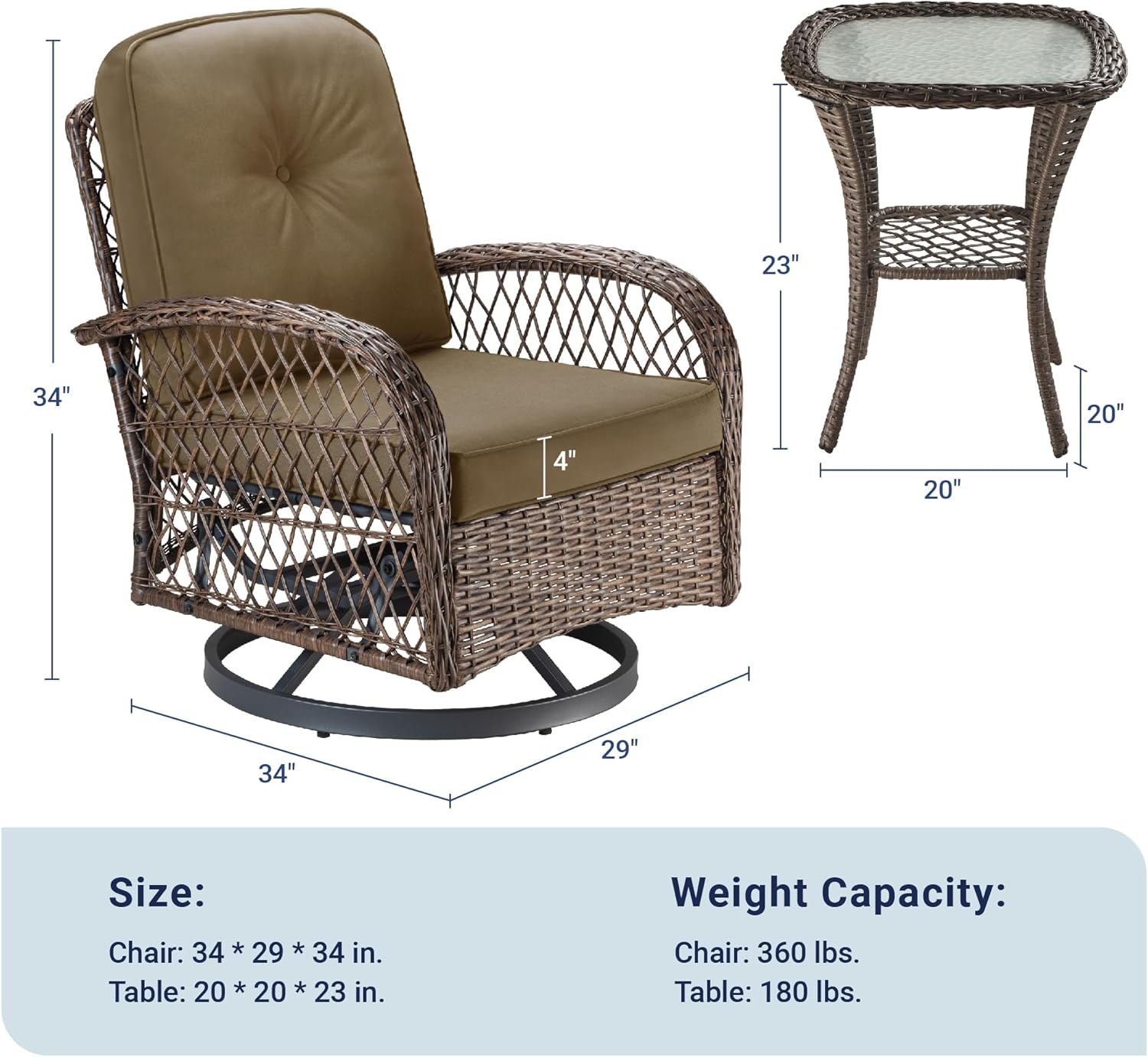 Relax in Style: Allewie 3-Piece Wicker Patio Bistro Set Review