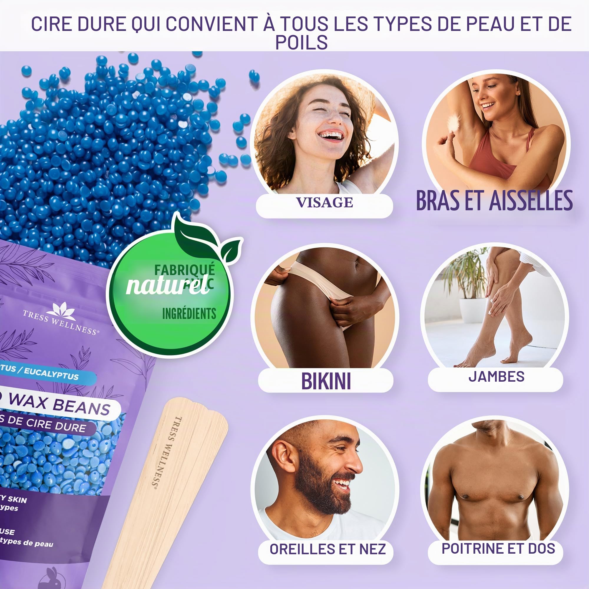 Kit chauffe-cire - Machine à épiler - Pour épilation à la cire - Avec coque en silicone - Noir