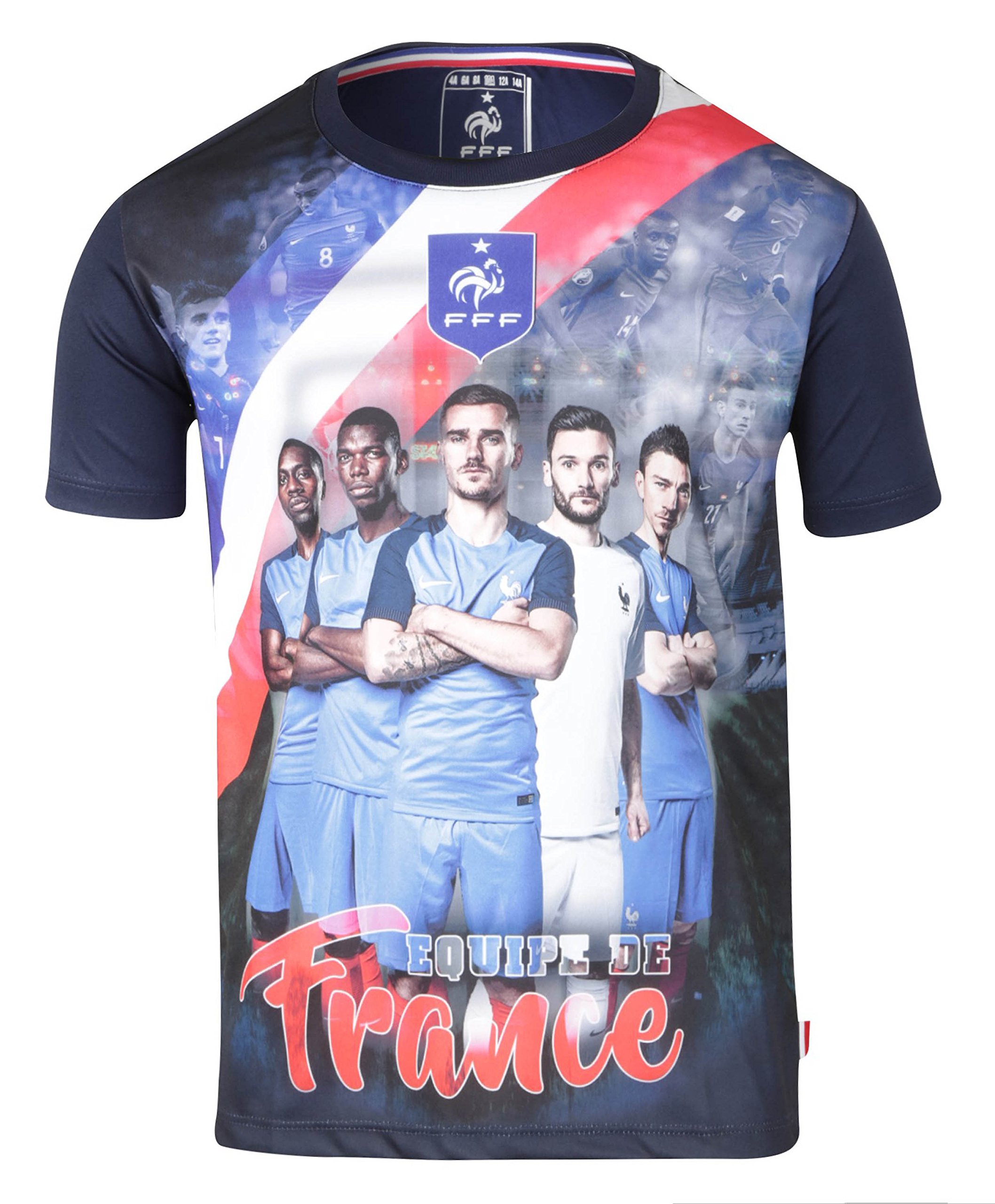 Equipe de France de Football Maillot Team FFF - Collection Officielle Taille Enfant garçon 14 Ans