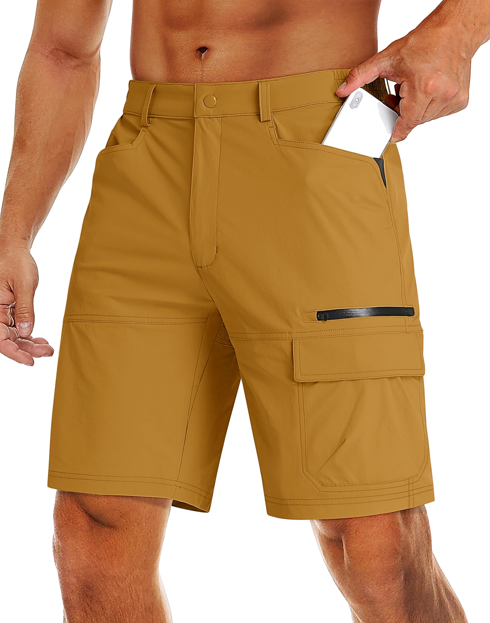 MAGCOMSEN Men's Hiking Cargo Shorts 9" Quick Dry Lightweight Summer Casual Shorts for Men Work Golf Outdoor 5 Pockets