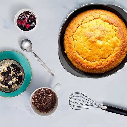 Miniatura 4 de DecorRack Molde redondo para tartas, 9 pulgadas, revestimiento antiadherente duradero de alta calidad, bandeja para hornear pesada, perfecta para