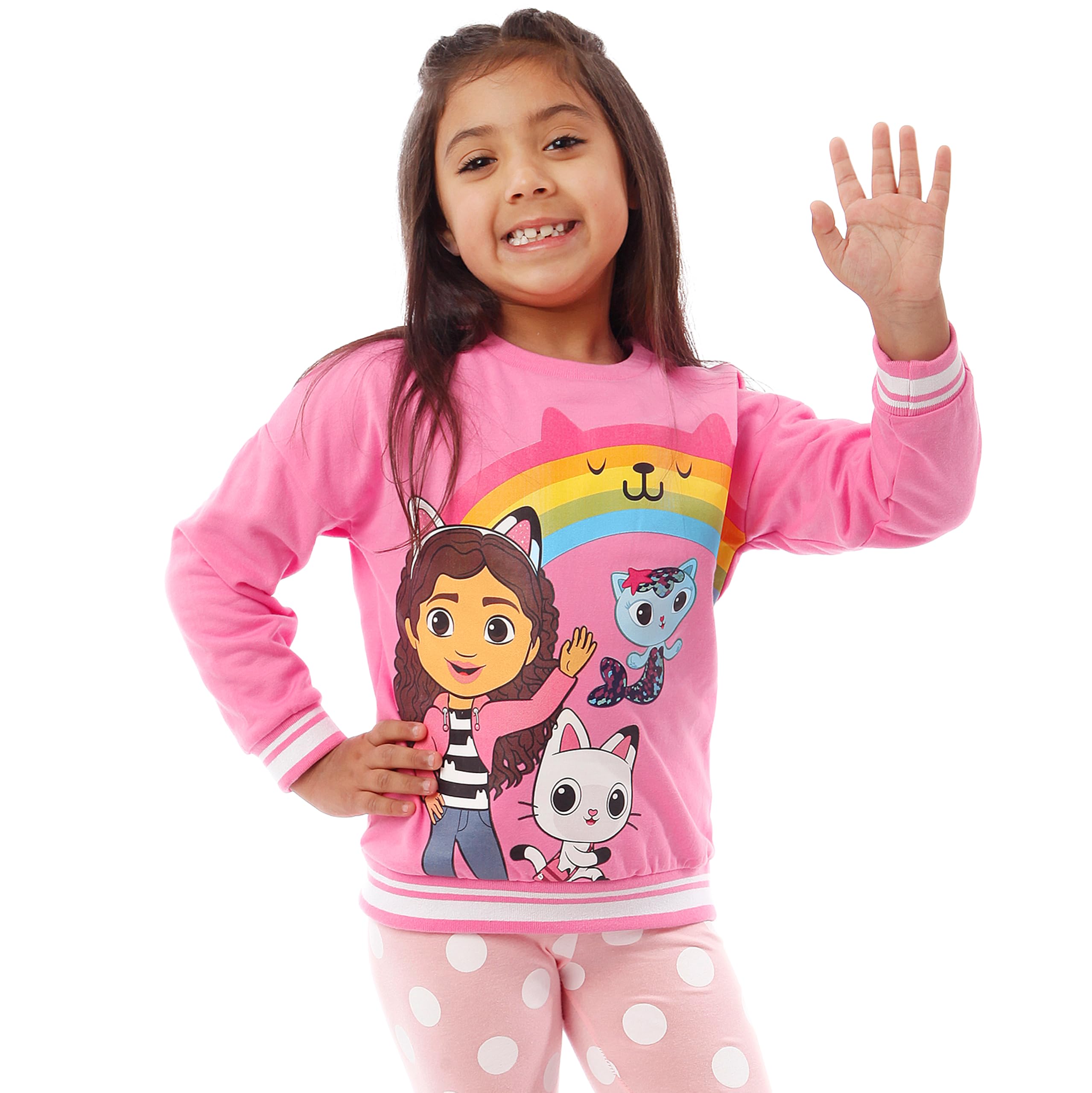 DREAMWORKS GABBY'S DOLLHOUSE Set Felpa e Leggings per Ragazze Pandy Paws e Mercat Co ORD | Completi e Set di Abbigliamento per Ragazze | dai 3 ai 10 Anni| Merce Ufficiale Gabby