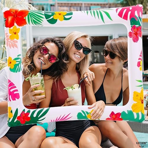 Miniatura 5 de KatchOn, Luau - Marco de cabina de fotos, 28 x 23 pulgadas, accesorios de cabina de fotos Luau para decoraciones de fiesta Luau, marco inflable para