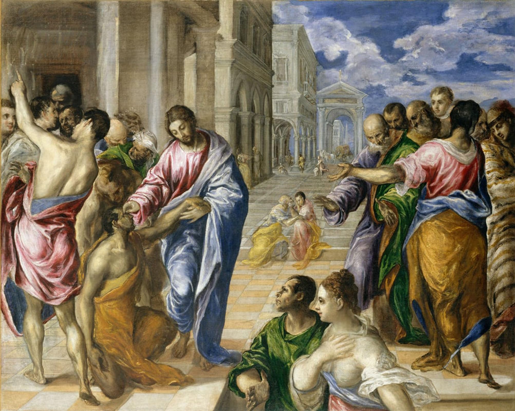 POSTERIIk Vintage Print Pop Art Landscape Artwork Christ Healing the Blind by El Greco Art Prints for Office Home Decor 60x90cm