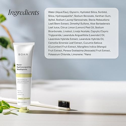 Miniatura 6 de Boka Pasta de dientes sin flúor, pasta de dientes nano hidroxiapatita, adecuada para dientes sensibles, para el cuidado bucal de adultos y niños,
