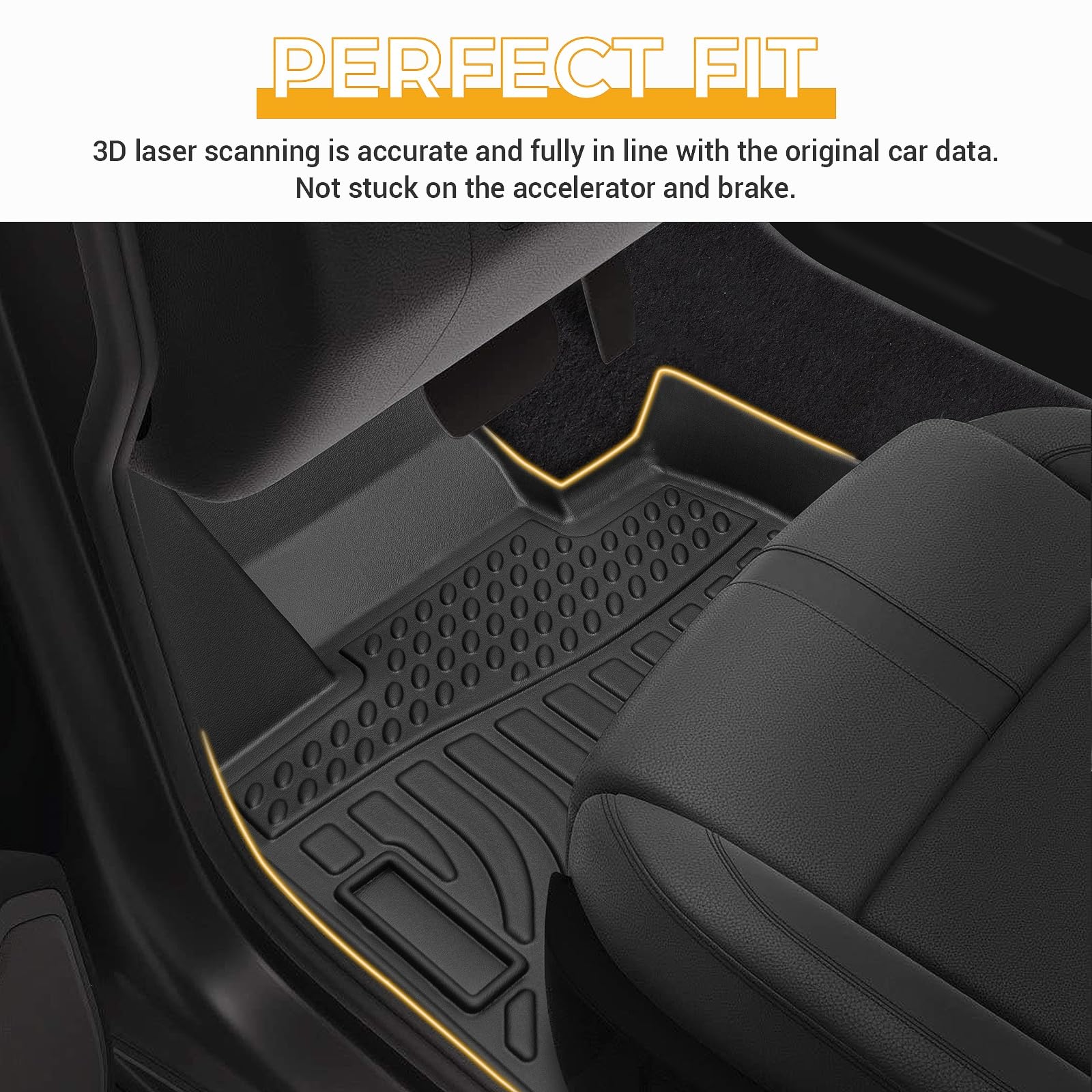 All Weather Floor Mats Compatible with 2011-2017 BMW X3 F25 3D TPE Rubber Full Cover Protection Car Mats — view 6