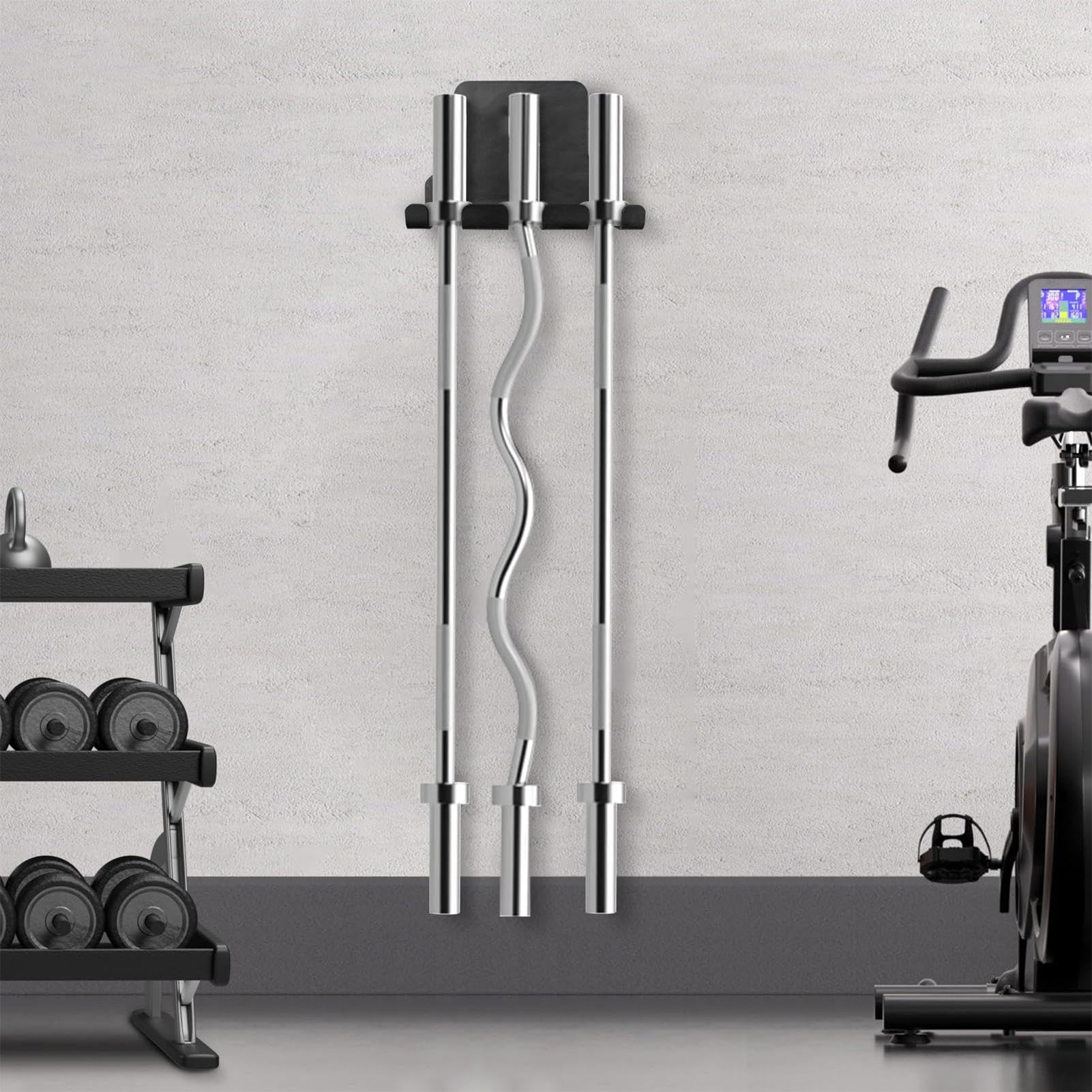 Uchwyt ?cienny ze sztang?, uchwyt do monta?u ?cianie - stojak hantle gara?owe, do domu, gara?u, fitnessu, ?wicze?, podnoszenia ci??arów, sztanga, kettlebell hantle