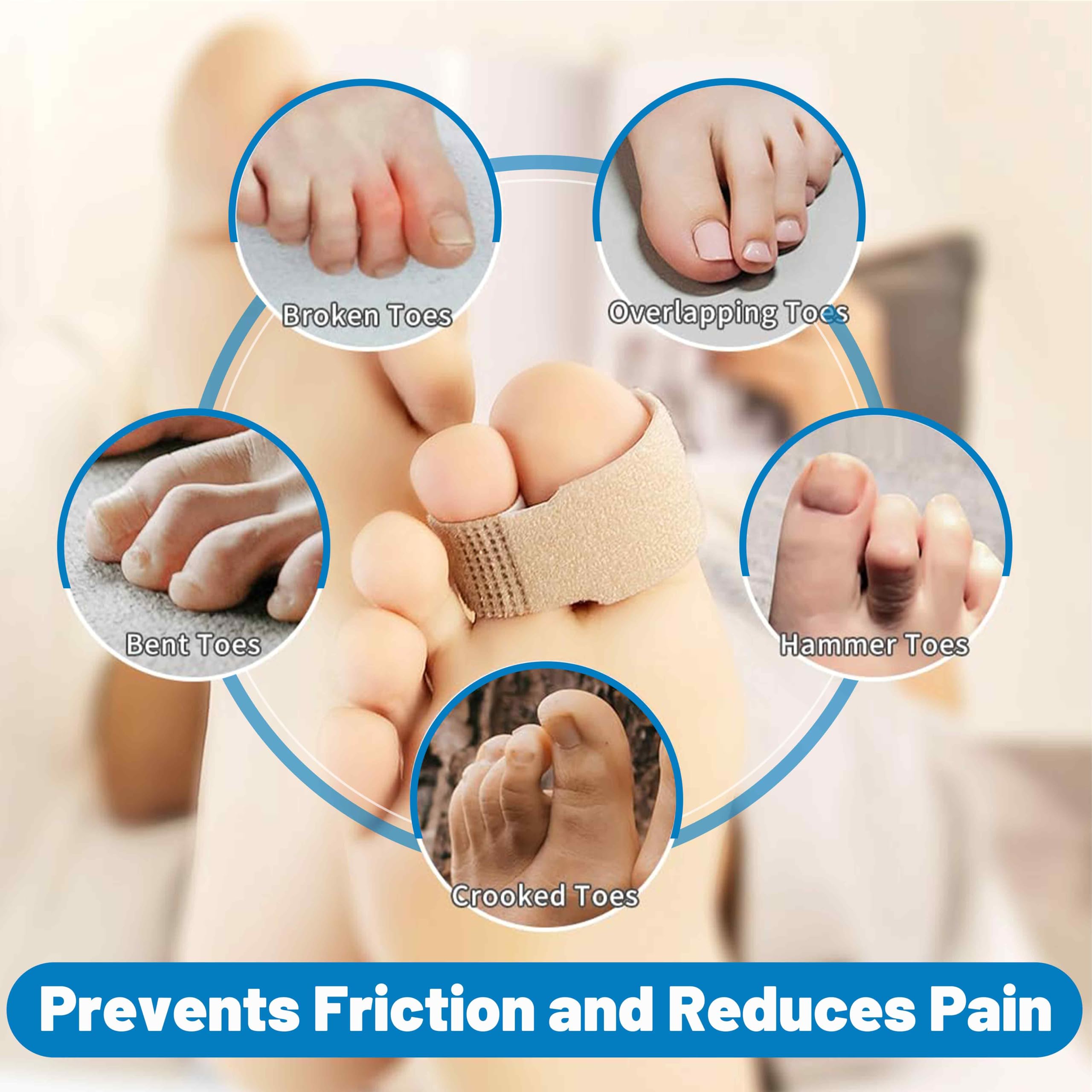 Corrector de Dedo Martillo, 8 pcs Férulas de Pie para Corregir Dedos Fracturados, Torcidos y Superpuestos, Incluye Vendajes Acolchados para Mayor Comodidad, ¡Mejora la Apariencia de tus Pies!