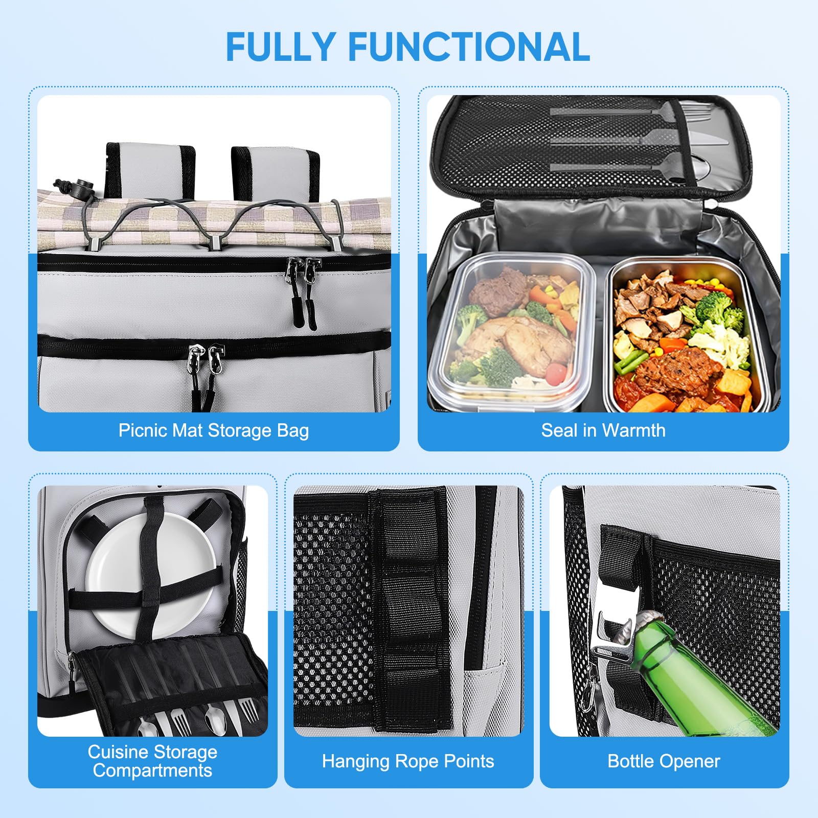 Zaino refrigerante grande da 30 l, con scomparto frigorifero, grande zaino termico, impermeabile, isolato, borsa da picnic a prova di perdite, pieghevole, borsa frigo portatile per barbecue, picnic