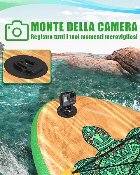 Tavola da surf gonfiabile SUP completa paddleboard accessori pompa a mano pagaia regolabile borsa impermeabile - 5
