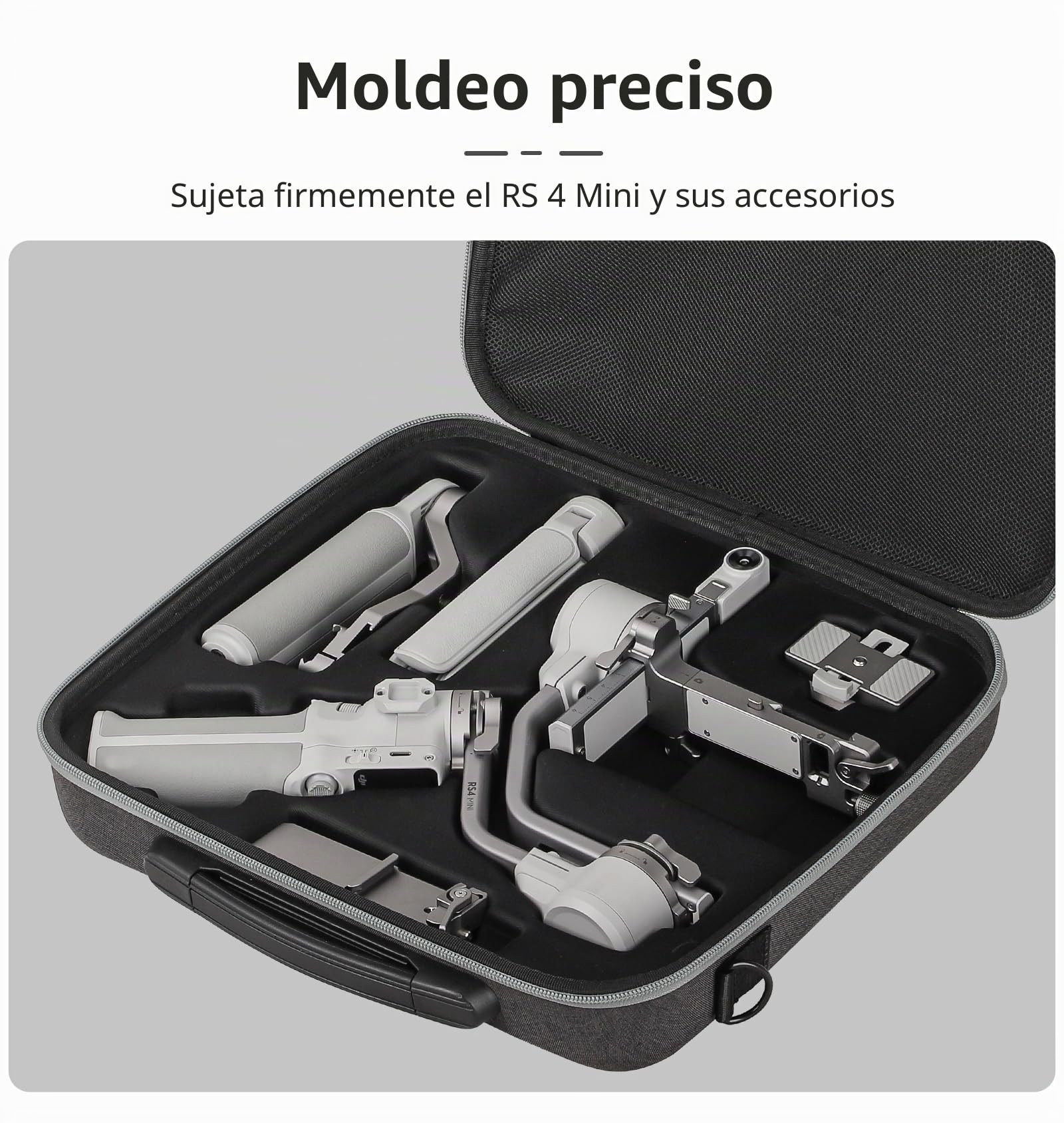 RC GearPro - Bolsa de transporte portátil para DJI RS 4 Mini, rígida para viaje, compatible con DJI Ronin RS4 Mini estabilizador de cardán de 3 ejes, color gris