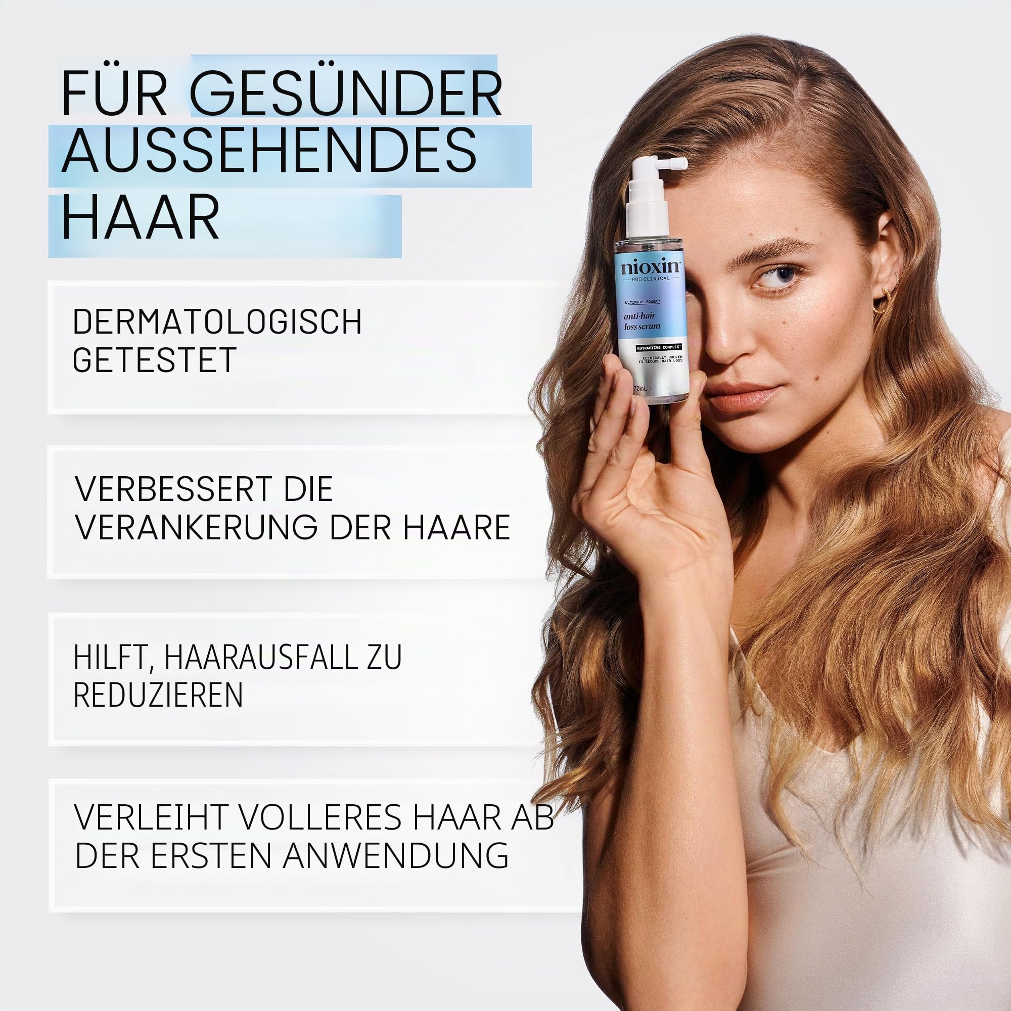 NIOXIN Behandlung der Kopfhaut gegen Haarausfall, für Damen und Herren, ohne Aufhellung, Serum für schwaches Haar, mit Koffein und Niacinamid, 70 ml