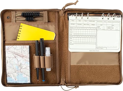 Miniatura 7 de Fundas tácticas para cuadernos con clip desmontable de 6 anillas (para papel de 6 orificios, 4 x 7 pulgadas), con hoja Lexan