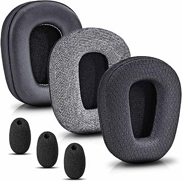 B450-XT B550-XT Kit Replacement Ear Pads Cushion Compatible with B450-XT B550-XT Headset I B450-XT B550-XT Accessories PU+Mesh+Grey Fabric Ear Cushions