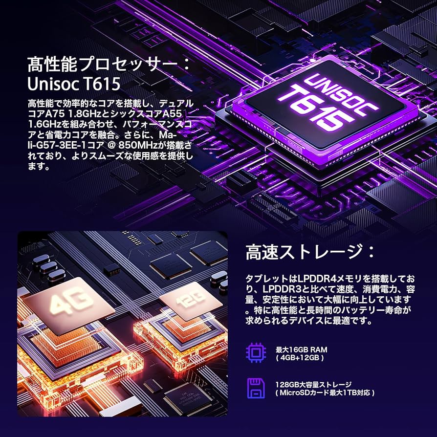 Amazon.co.jp: タブレット， Android15 タブレット CPU T615 Tablet
