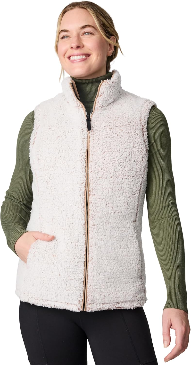 Free Country Womens Vest Reversible Puffer Quilted Sherpa Fleece Lighweight Zip Pockets Winter Gilet Vest for Ladies-Stratus
