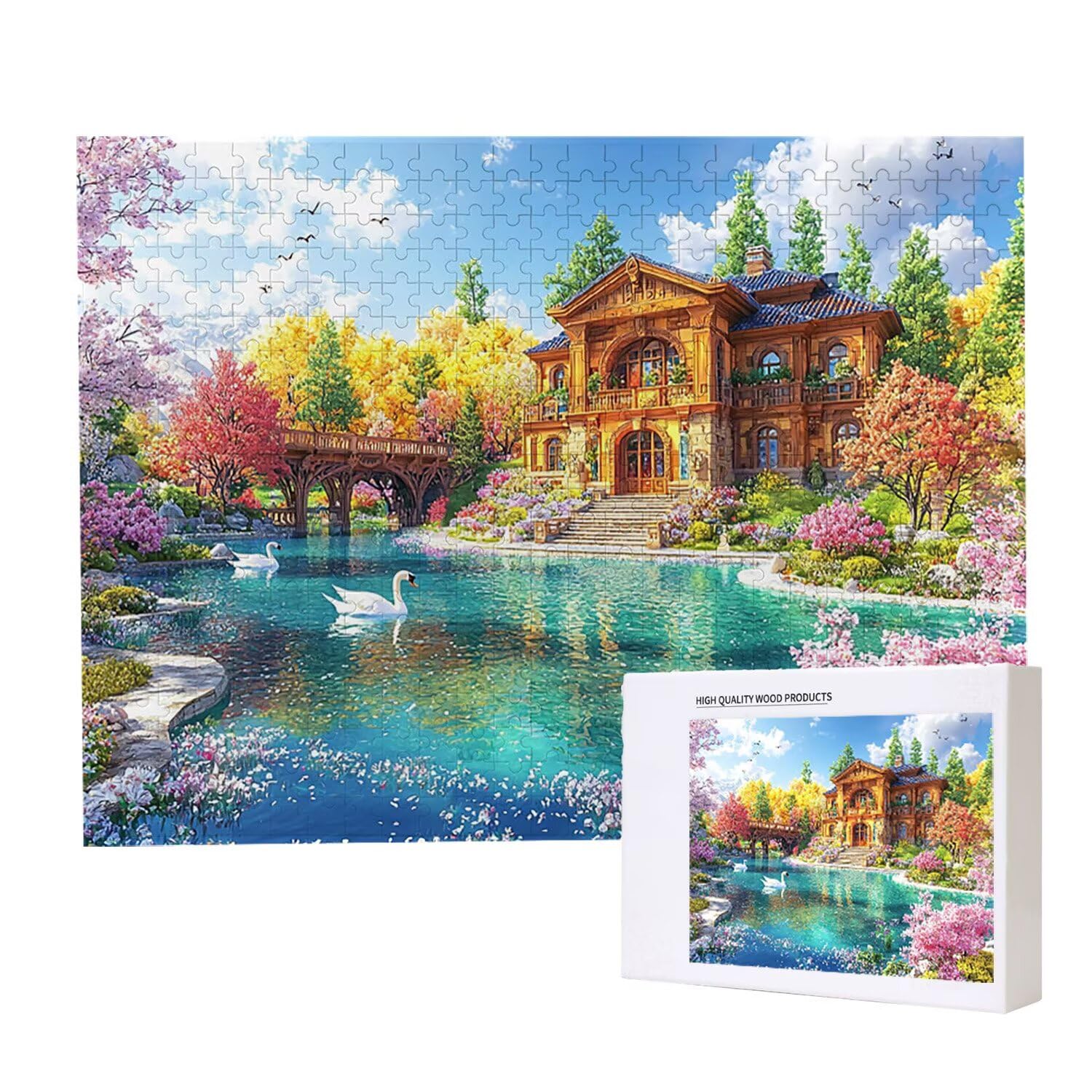 Puzzle de 6000 Piezas Puzzle Adultos 179x105cm Juego Educativo Regalos Rompecabezas para Adultos y niños a Partir de 14 Años, Regalo Creativo para la Relajación - (Villa paisajística) t-198