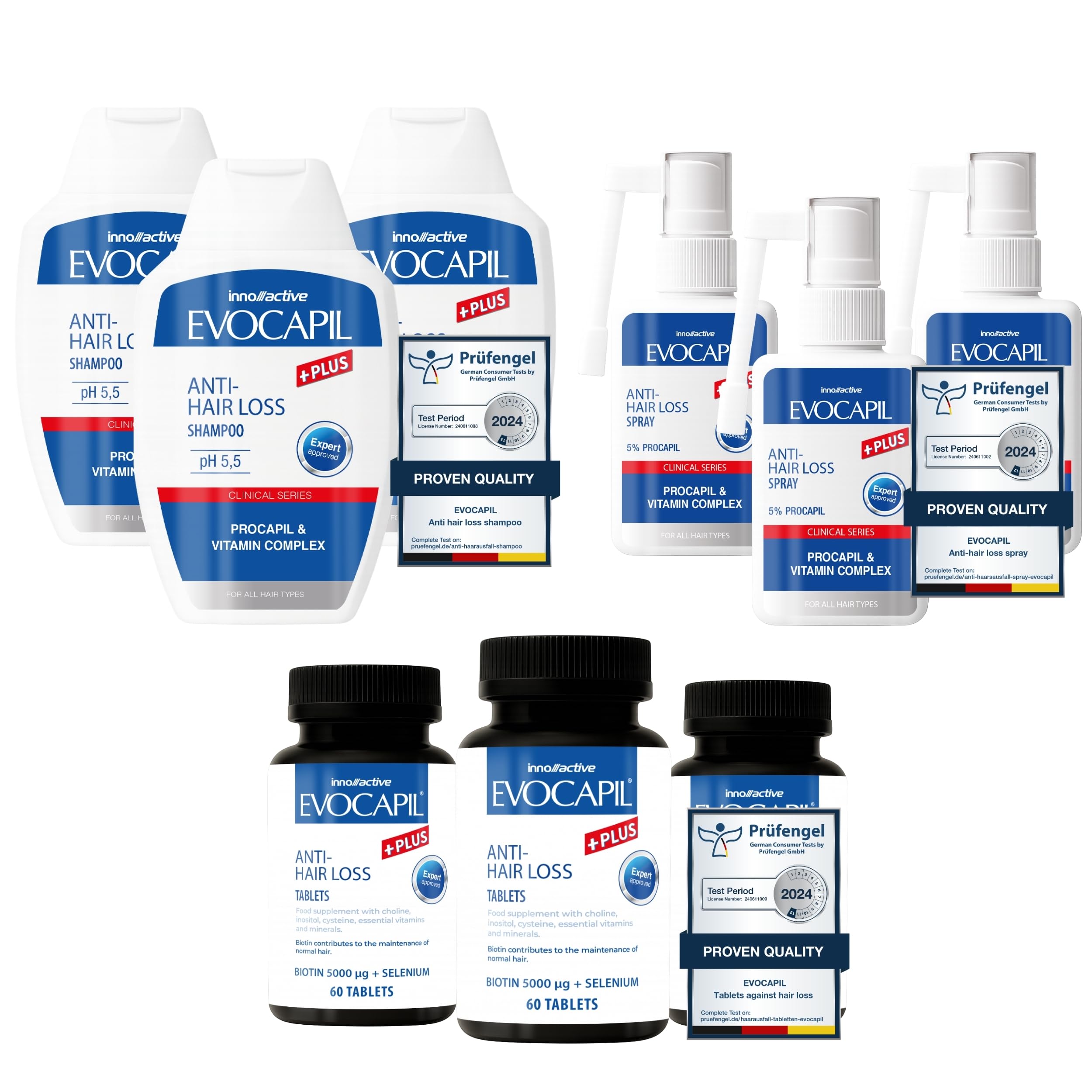 ComposiPlus Hair Loss Treatment 3 Months - Shampoo, Spray and Vitamins x3