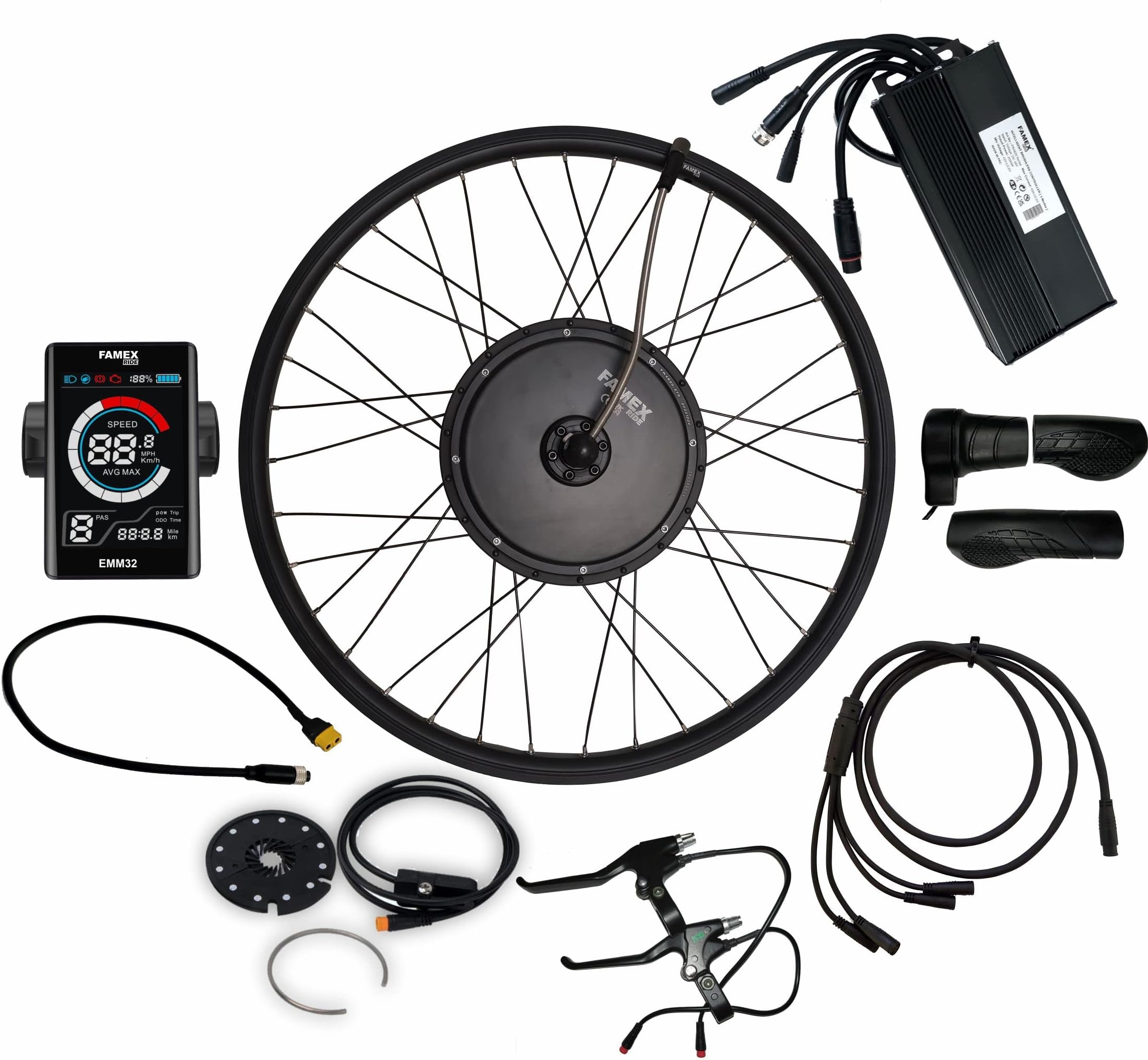 Electric Bicycle Conversion Kit E Bike Rear Wheel Motor 2000W 48V 27.5"