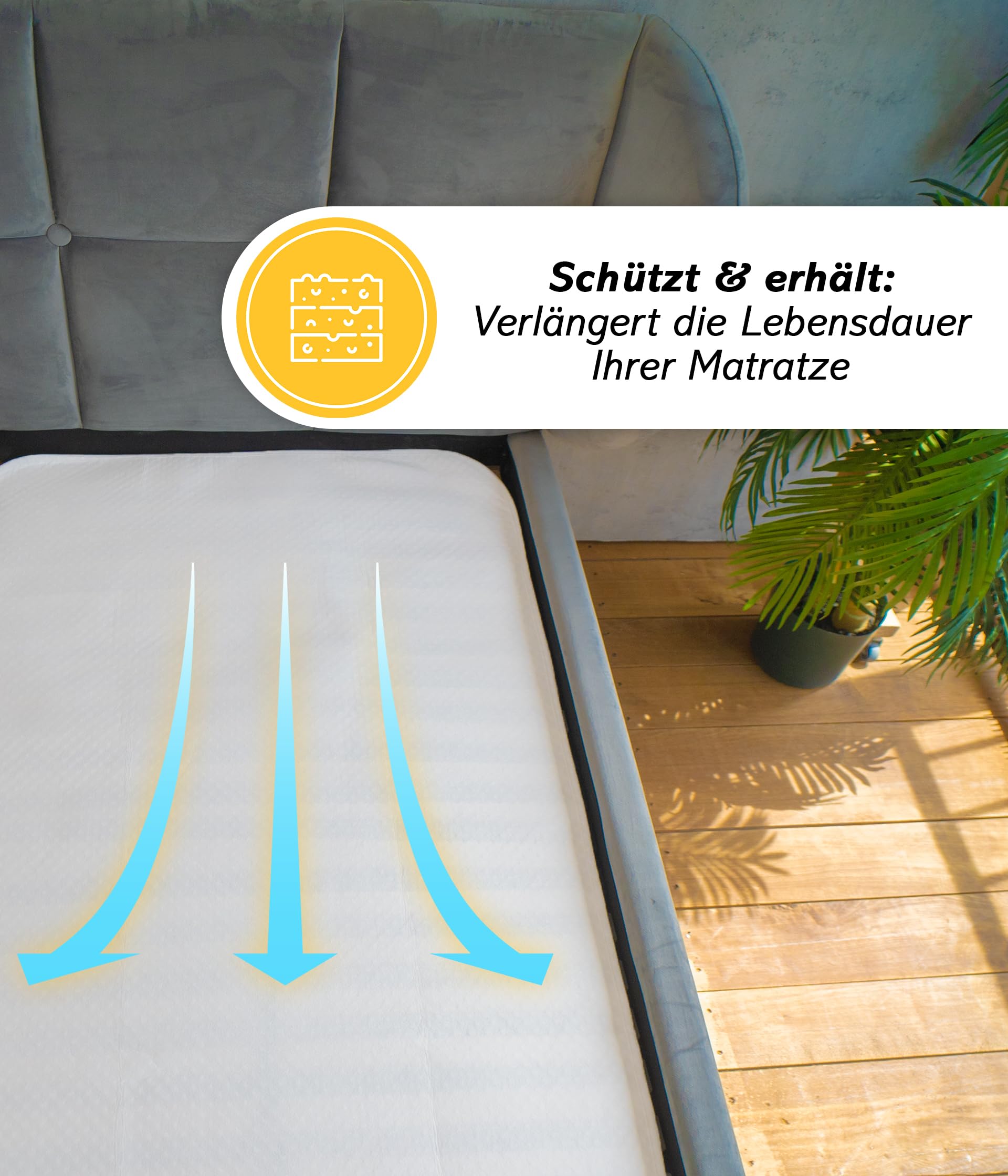 Medicline Noppenschoner Matratzenunterlage, Matratzenschoner rutschfest, Noppe, Antirutschmatte für Boxspringbett,Topper & Matratzen, schützende Matratzen-Unterlage, Auflage Lattenrost (2x90x200)