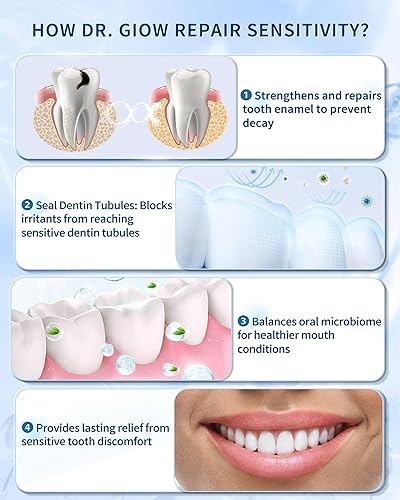 Miniatura 5 de Pasta de dientes sensible para adultos, pasta de dientes remineralizante de hidroxiapatita sin flúor para reparación de esmalte y reparación de