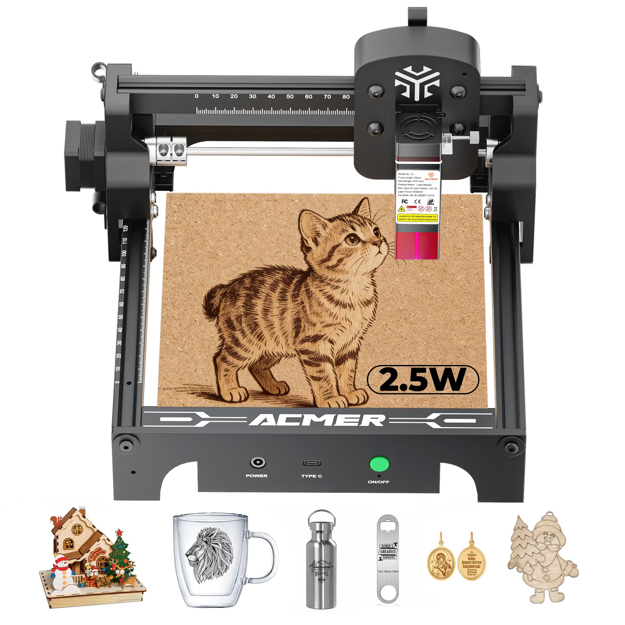 Amazon.com: ACMER S1 Laser Engraver 2500mW, Compact Desktop