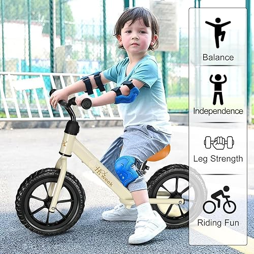 Miniatura 6 de Bicicleta de equilibrio para niños pequeños de 12 pulgadas, sin pedales, bicicleta de entrenamiento para niños de 24 meses a 5 años, ajuste sin