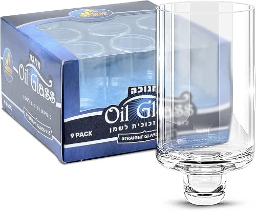Ner Mitzvah Chanukah Menorah Oil Glass Cups - Glass Oil