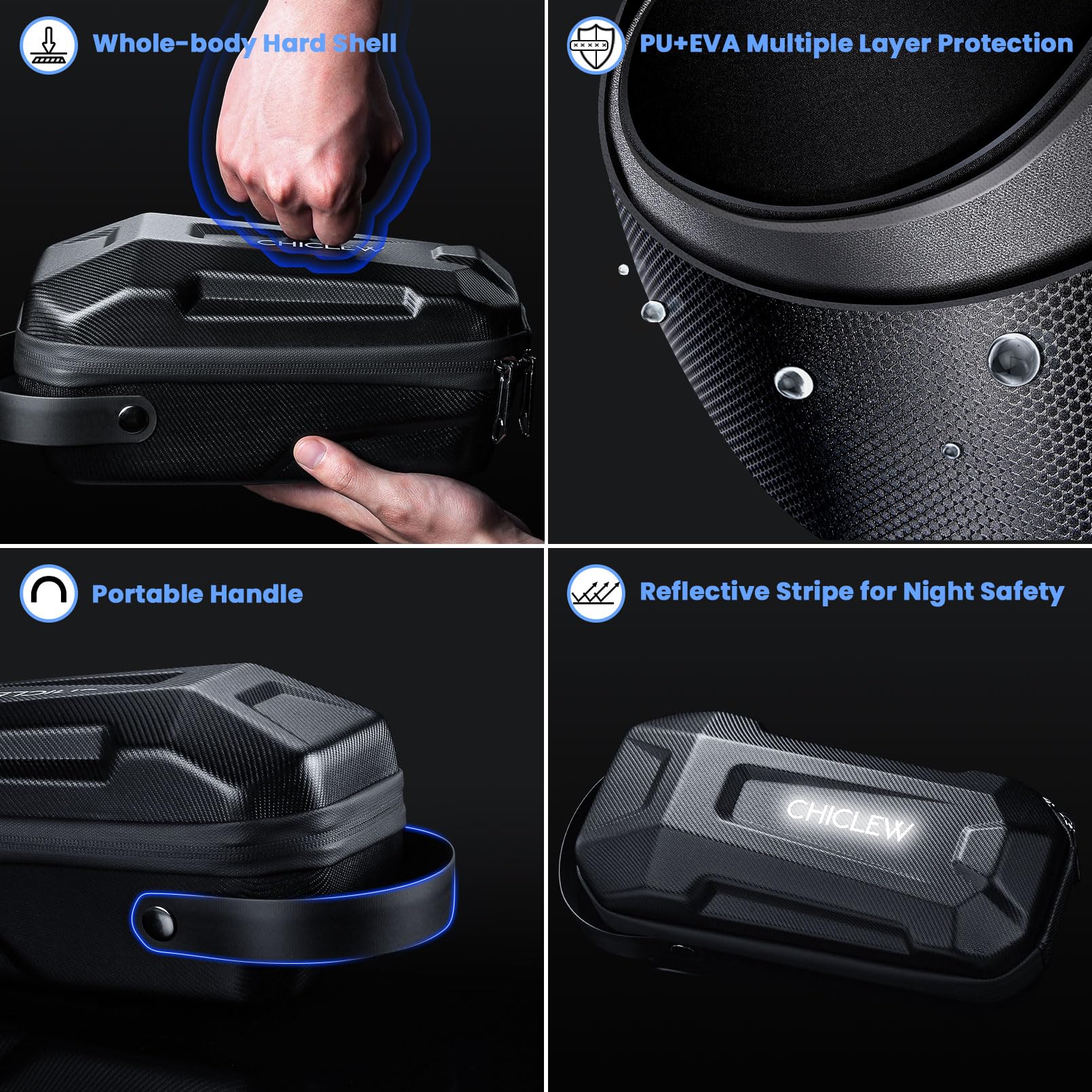 CHICLEW Sac de Trottinette Électrique, Sac de Rangement pour Scooter Étanche Sacoche Guidon de Grande Capacité pour Xiaomi MI Mijia M365 Pro Sedway Ninebot ES1/ES2/ES3/ES4