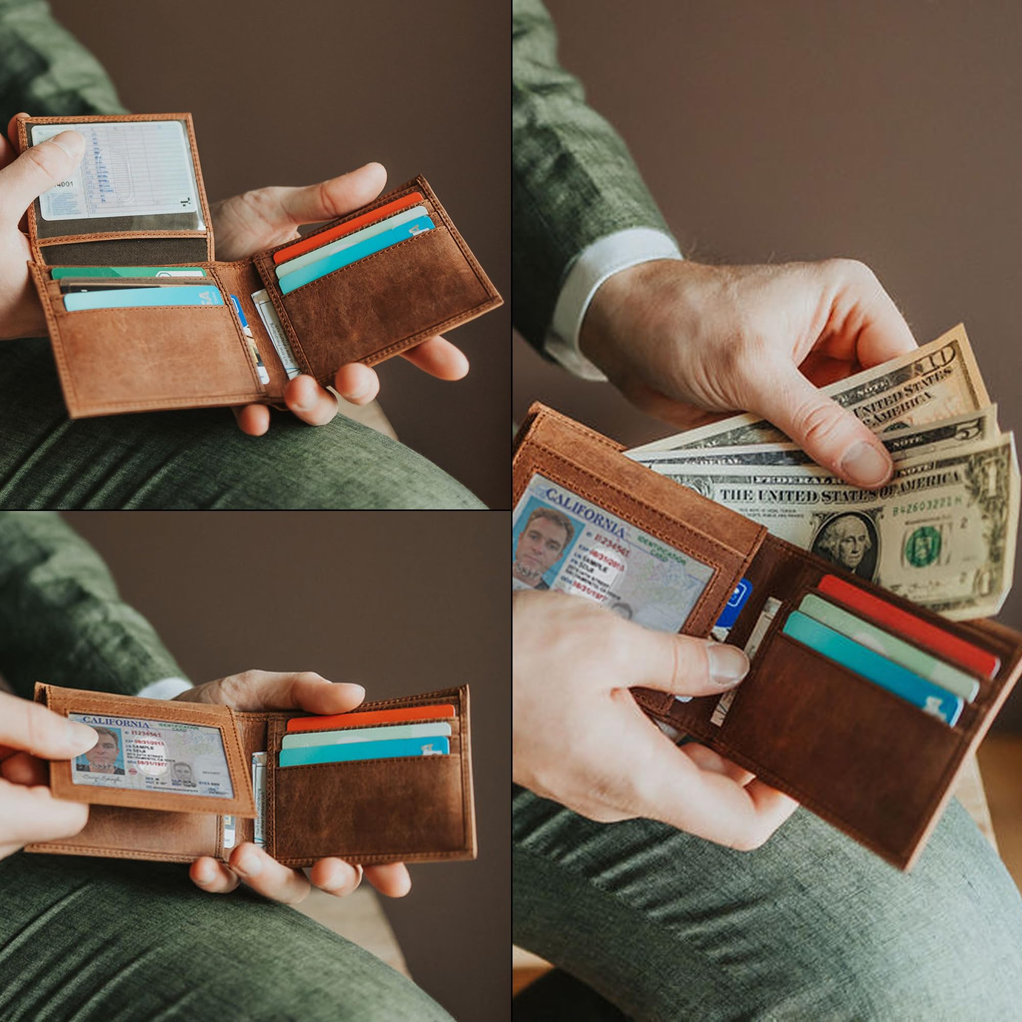Berliner Bags Peter Cartera de Piel Auténtica Hombre con 8 Tarjetas y RFID