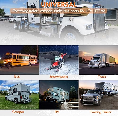 Miniatura 7 de Luz de guardabarros de pedestal de doble cara, montaje redondo de perno ámbar, 3 pulgadas, 30 LED, lente transparente, señal trasera, señal de giro,