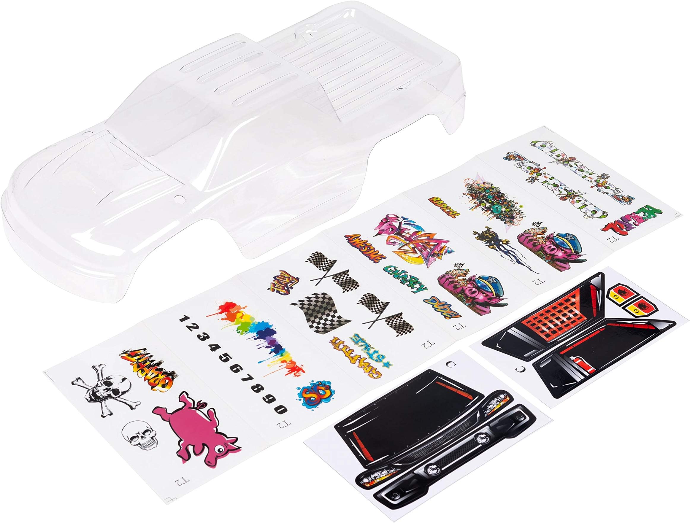 SummitLinkCustom Body Unpainted with Stickers Compatible for 1/10 Scale RC Car or Truck (Truck not Included) ST-C-01