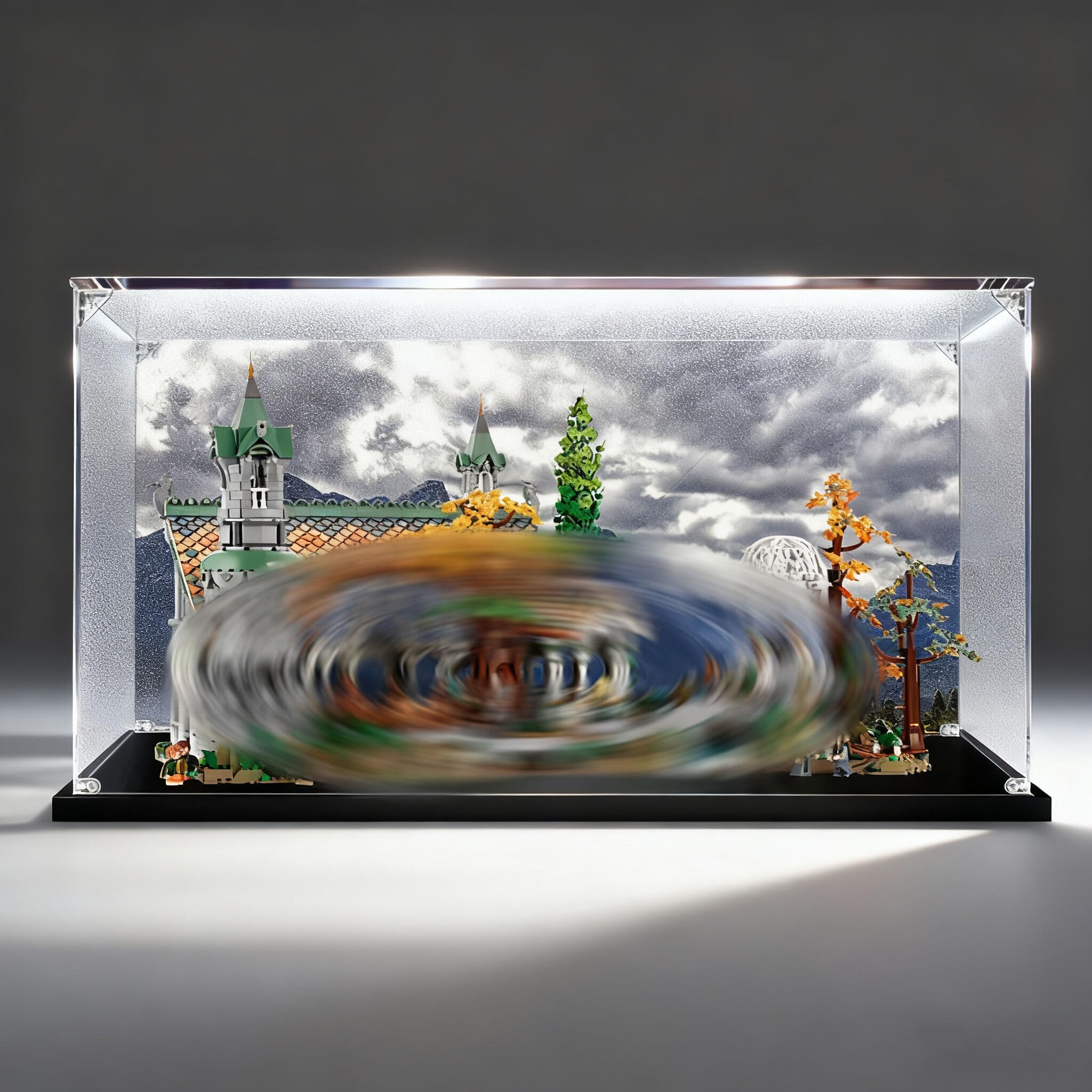 Akrylowe pudełko do witryny Lego 10316 Bruchtal, witryna akrylowa, pyłoszczelne pudełko do przechowywania, pudełko do prezentacji minifigurek, kolekcja zabawek (80 x 55 x 45 cm)