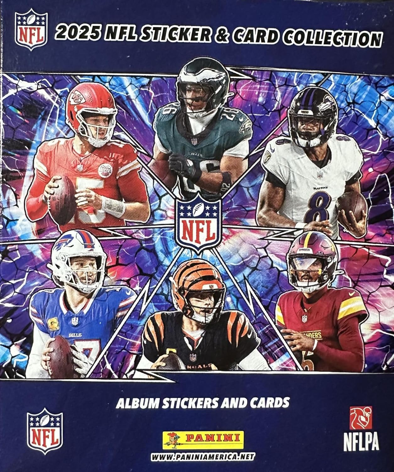 2025 Panini Football Sticker Collection Unopened Box with 50 Packs Containing 250 Stickers and 50 Cards Total with Rookies and Stars