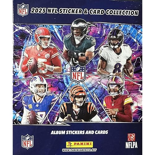2025 Panini Football Sticker Collection Unopened Box with 50 Packs Containing 250 Stickers and 50 Cards Total with Rookies and Stars