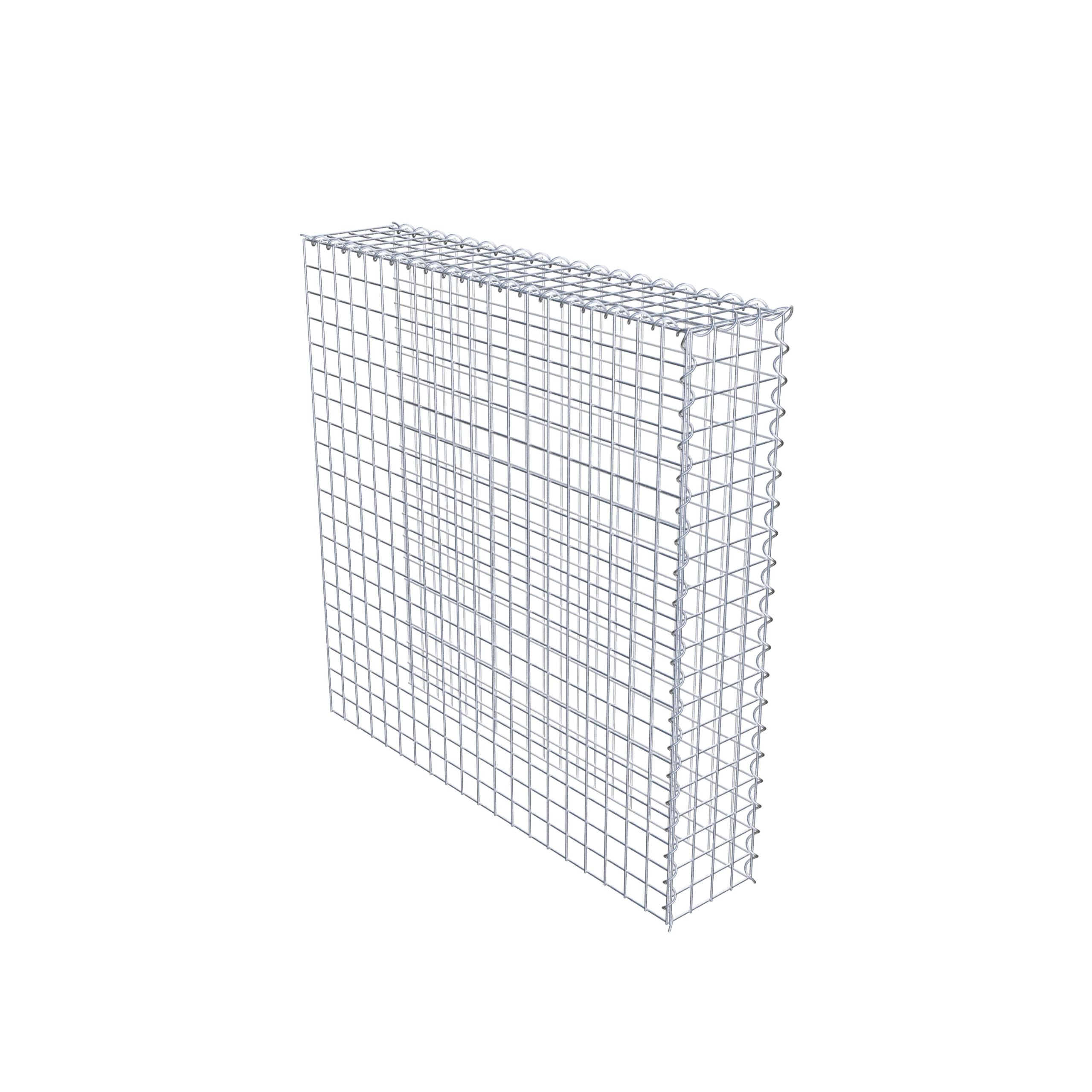 Gabiona - Gabione 100 x 100 x 20 cm - Anbau-Korb Typ 4 (ohne Stirngitter und Bodengitter) - Verzinkter Gabionenkorb mit MW 5x5 cm